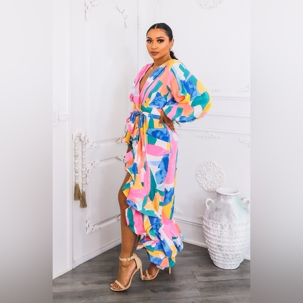 Colorful Abstract Maxi Dress - Picture 6 of 6